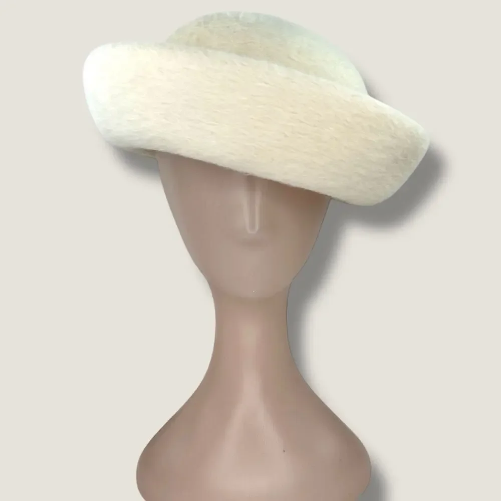 Vintage 1950s Italian Hare Fur Felt Cloche Hat Cream Joske’s Union Made - Picture 9 of 9